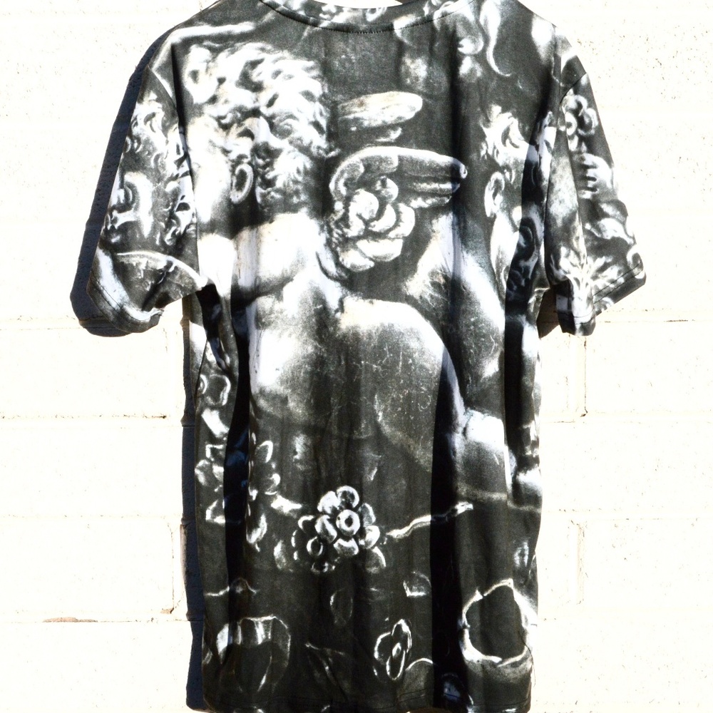 Cherubs Putti Angel Wing Floral Shirt Blouse Top - Picture 5 of 6